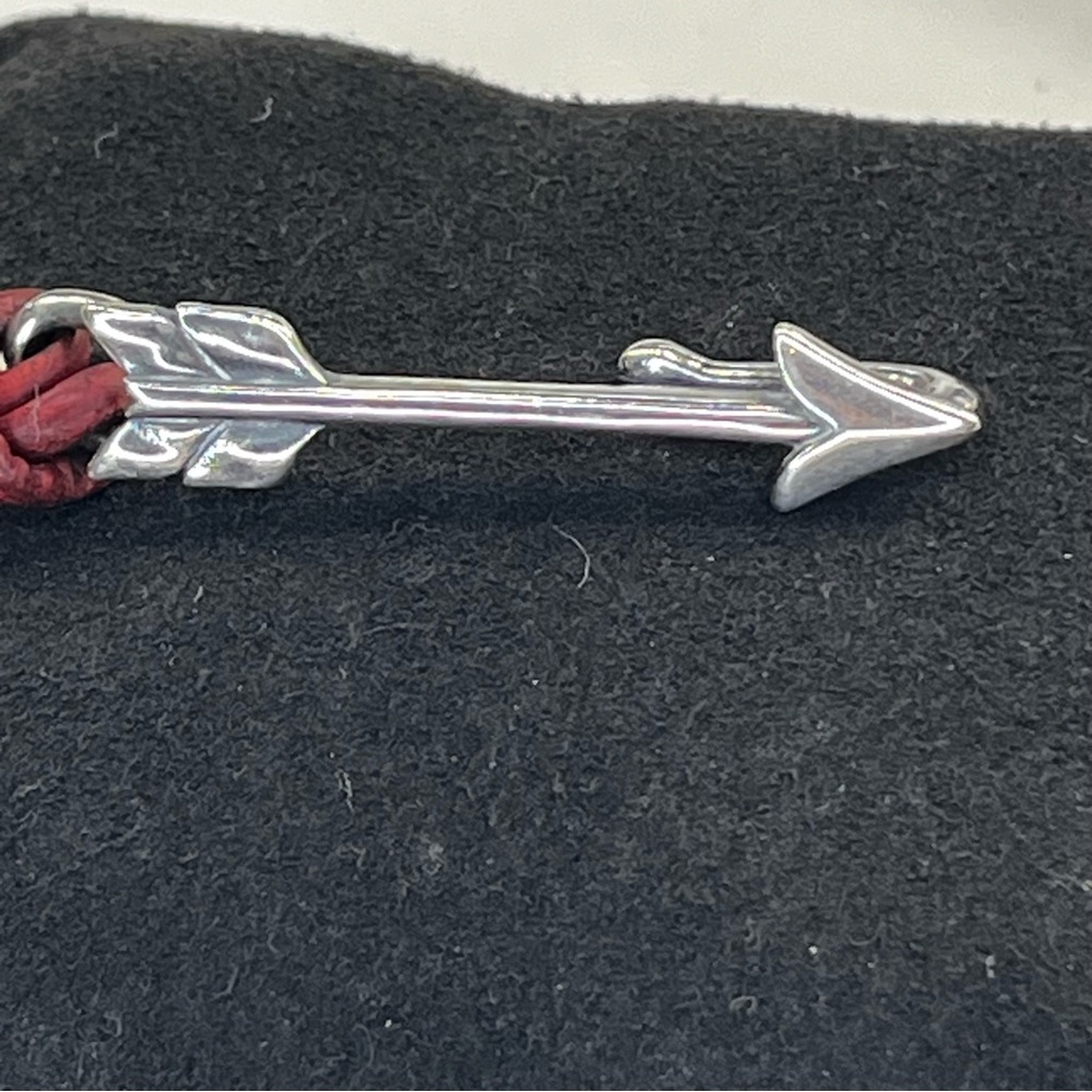 James Avery Soaring Arrow‎ Red Leather Bracelet Retired - Picture 4 of 6